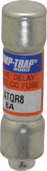 Cylindrical Time Delay Fuse: CC, 8 A, 10.4 mm Dia MPN:ATQR8