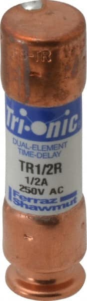 Cylindrical Time Delay Fuse: RK5, 0.5 A, 50.8 mm OAL, 14.4 mm Dia MPN:TR1/2R