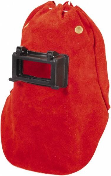 Welding Helmet: Red, Leather MPN:870