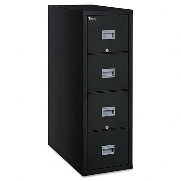 Pedestal File Cabinet: 4 Drawers, Steel, Black MPN:FIR4P2131CBL