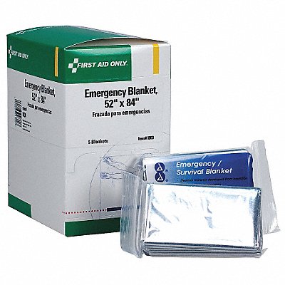 Emergency Blanket 84 L 52 W Silver PK5 MPN:I800