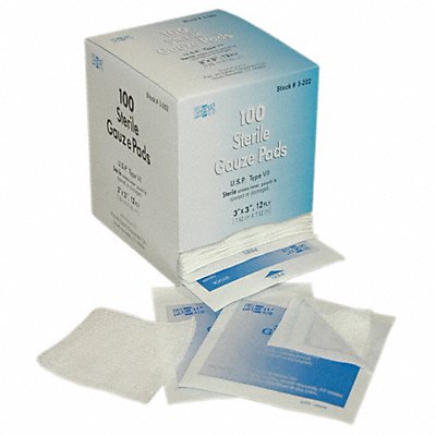 Gauze Pad Sterile White No Gauze PK100 MPN:3-202