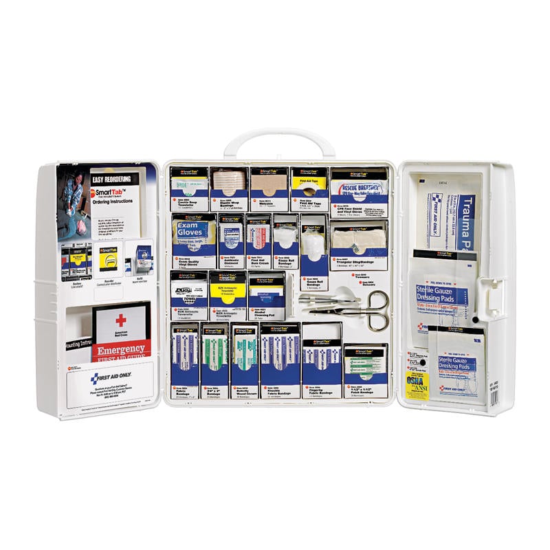 First Aid Only SmartCompliance Large First Aid Cabinet, 14-1/4inH x 4inW x 13-1/4inD MPN:1001-FAE-0103