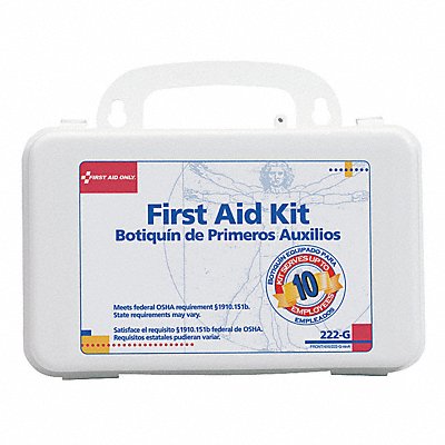 First Aid Kit Bulk White 62 Pcs 10 Ppl MPN:222