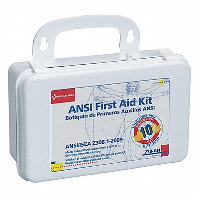 First Aid Kit Bulk White 60 Pcs 10 Ppl MPN:238-AN