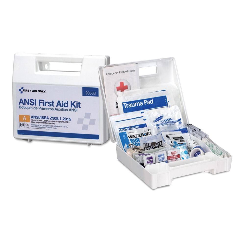 First Aid Only 25-Person First Aid Kit, White, 89 Pieces (Min Order Qty 2) MPN:90588