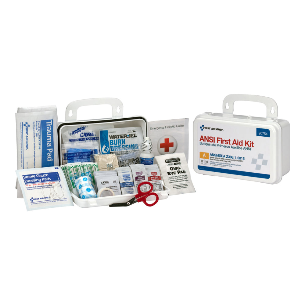 First Aid Only 10-Person Bulk First Aid Kit, White, 71 Pieces (Min Order Qty 3) MPN:90754