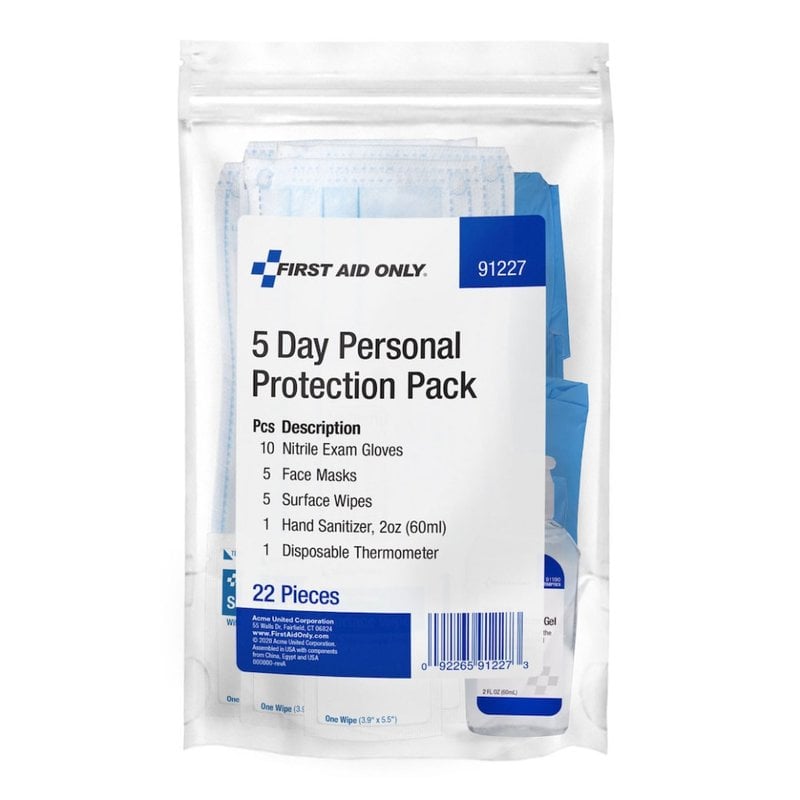 First Aid Only 5-Day Personal Protection Pack (Min Order Qty 4) MPN:91227