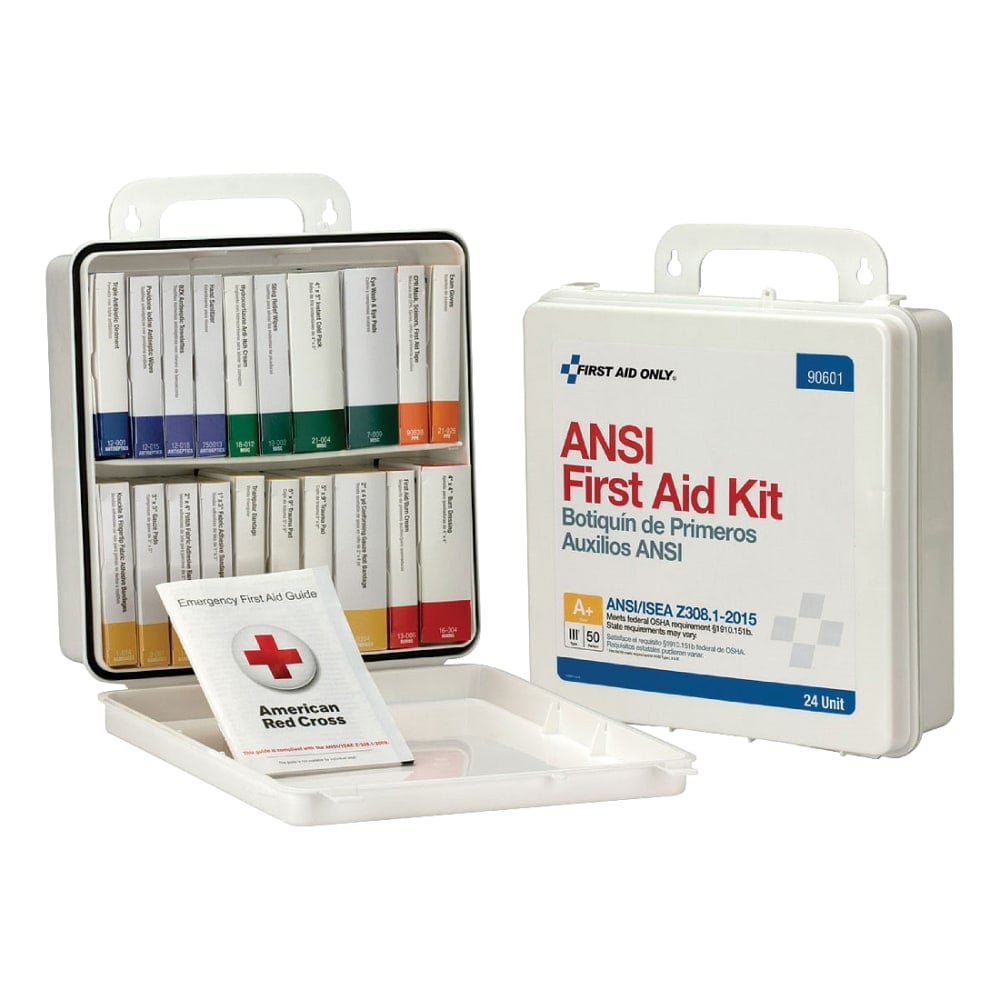 First Aid Only 50-Person First Aid Kit, 10inH x 10inW x 3inD, White MPN:FAO90601