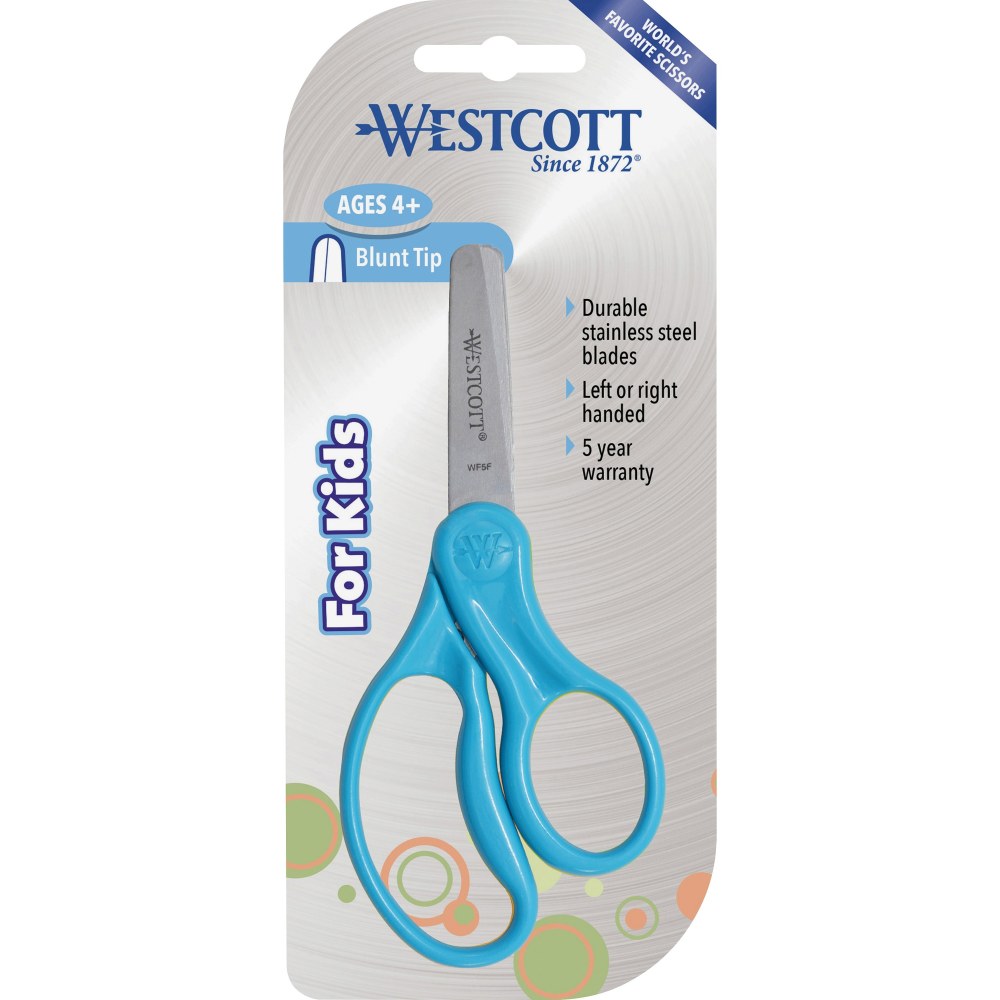 Westcott Blunt Tip 5in Kids Scissors - 5in Overall Length - Stainless Steel - Blunted Tip - Assorted - 30 / Pack MPN:16656