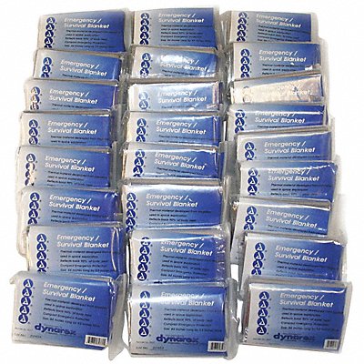 EmergencyBlanket Silver 84inLx54inW PK25 MPN:MYLAR1-25