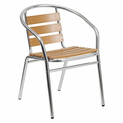 Restaurant Chair Teak Back Alumnium MPN:TLH-017W-GG