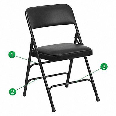 Folding Chair Black Vinyl 30 H MPN:HA-MC309AV-BK-GG