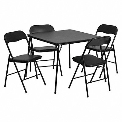 Folding Card Table Set 5 pcs. Blk MPN:JB-1-GG