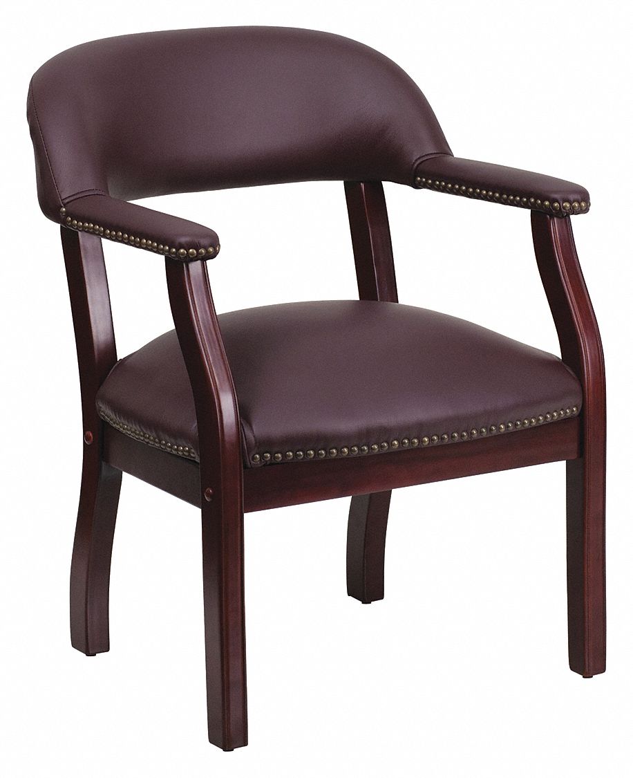 Guest Chair Burgundy Seat Leather Back MPN:B-Z105-LF19-LEA-GG