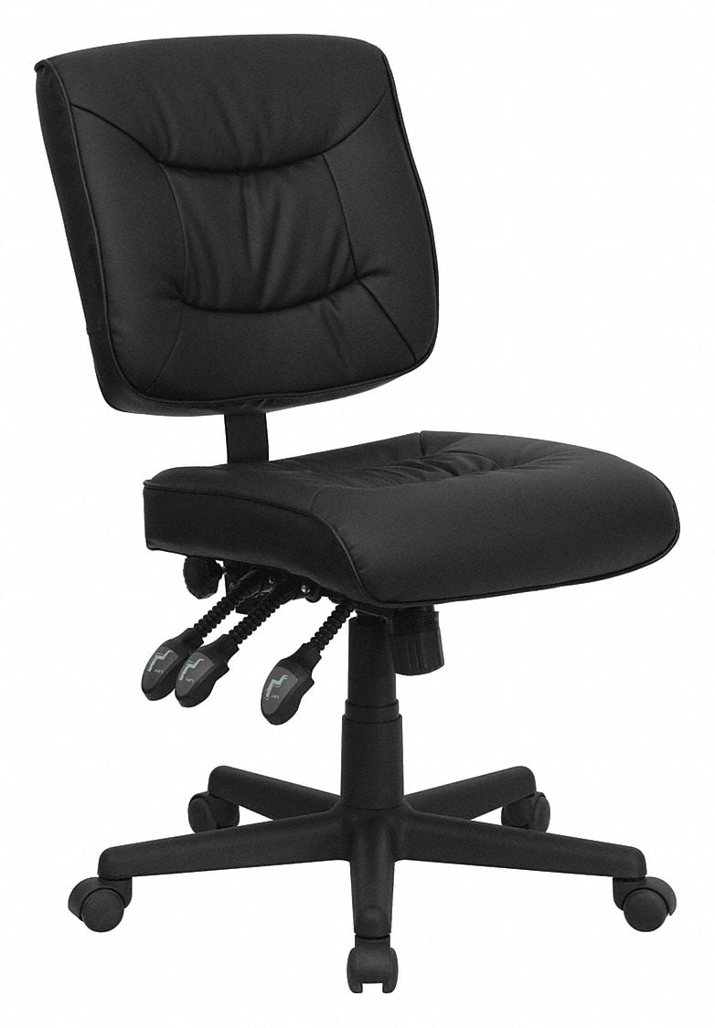 Task Chair Black Seat Leather Back MPN:GO-1574-BK-GG