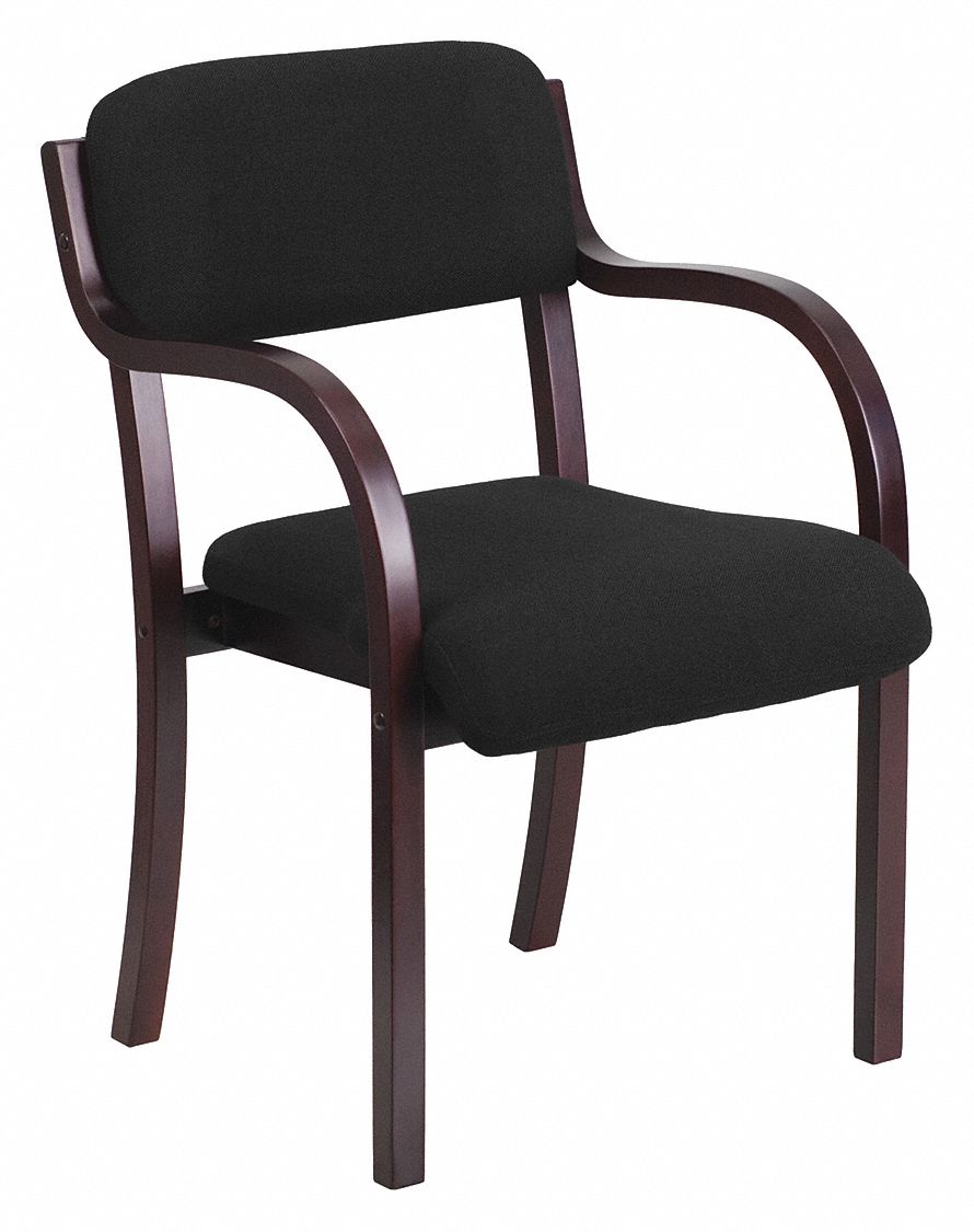 Side Chair Black Seat Fabric Back MPN:SD-2052A-MAH-GG