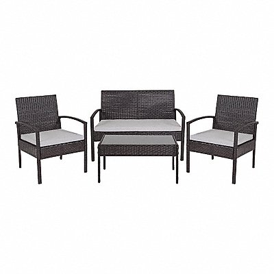 Aransas Patio Set Blk w/Stl Frame 4 pcs. MPN:JJ-S312-GG