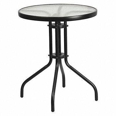 Glass Patio Table Black Round 23.75 MPN:TLH-070-1-GG