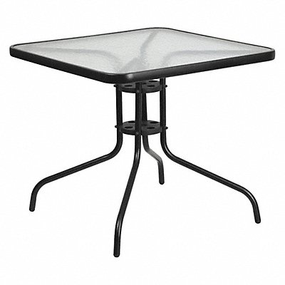 Glass Black Patio Table Sqr 31.5 MPN:TLH-073A-2-GG