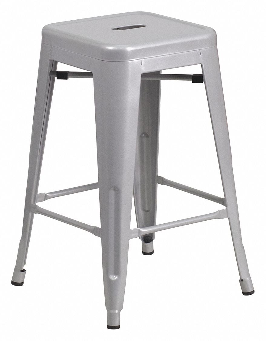 Stool Welded Legs Silver 24 H MPN:CH-31320-24-SIL-GG