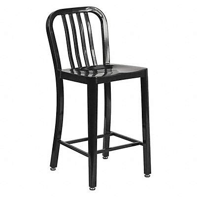 Black Metal Outdoor Stool 24 MPN:CH-61200-24-BK-GG