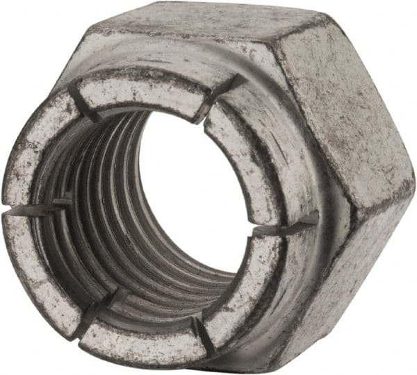 Hex Lock Nut: Expanding Flex Top, 3/4-10, Grade 2 Steel, Cadmium-Plated MPN:31FAF-1210