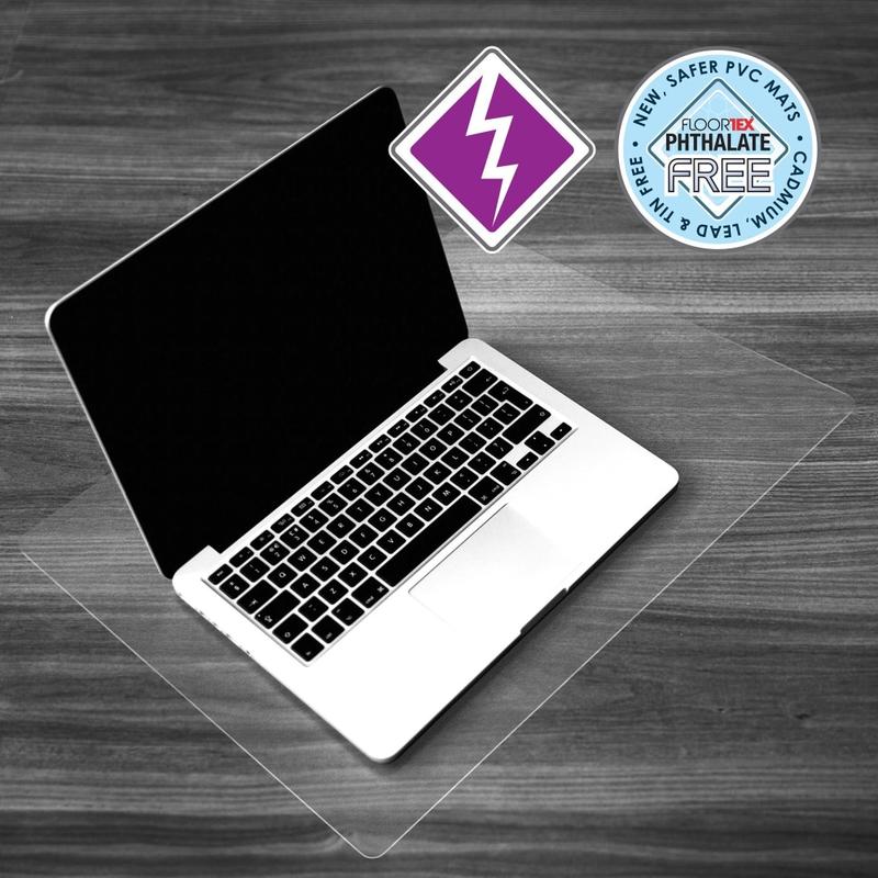 Desktex Anti-Static Desk Pad - 19in x 24in - Clear vinyl desk mat with an anti-static additive to protect your computer equipment from damage by attracting harmful dust away from your laptop by dissipating static electricity (Min Order Qty 3) MPN:FPDE3192