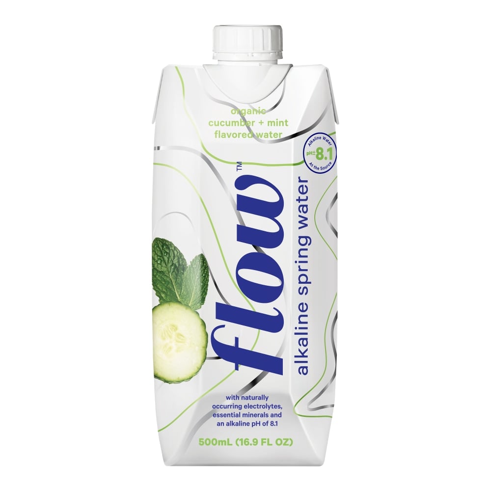 Flow Hydration Alkaline Spring Water, 17 Oz, Cucumber Mint, Case Of 12 (Min Order Qty 3) MPN:FW102