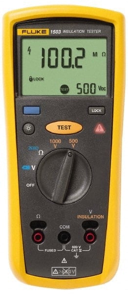 Backlight Display, 2,000 Megohm Electrical Insulation Resistance Tester & Megohmmeter MPN:FLUKE- 1503