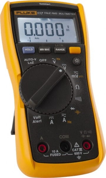 CAT III, Auto Ranging Digital Manual Ranging & True RMS Multimeter: 600 VAC/VDC MPN:FLUKE-117