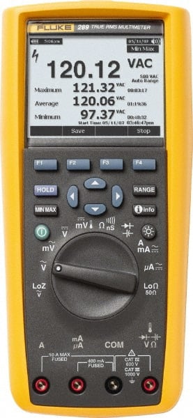 CAT III & CAT IV, Auto Ranging Digital Manual Ranging & True RMS Multimeter: 1,000 VAC/VDC MPN:FLUKE-289