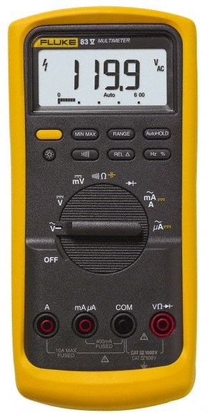 CAT III & CAT IV, Auto Ranging Manual Ranging & True RMS Multimeter: 1,000 VAC/VDC MPN:FLUKE-83-5