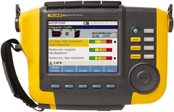 Vibration Meters, Meter Type: Vibration Tester, Vibration Measurement Range: 2 - 7000 Hz, Display Type: Graphic LCD, Backlit, Power Source: Battery MPN:FLUKE-810