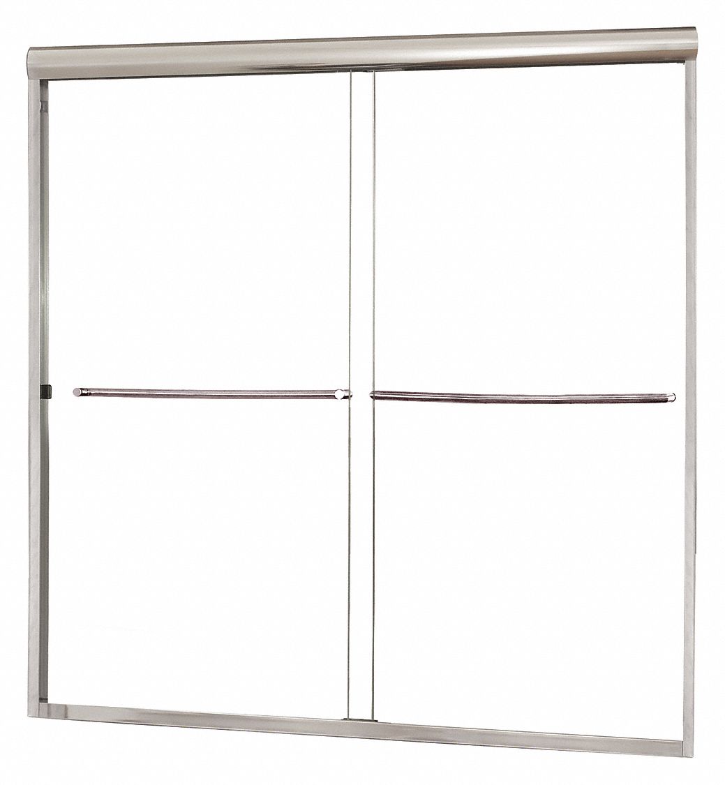 Tub Door Silver Double Slider 55 in CVST5855-CL-SV