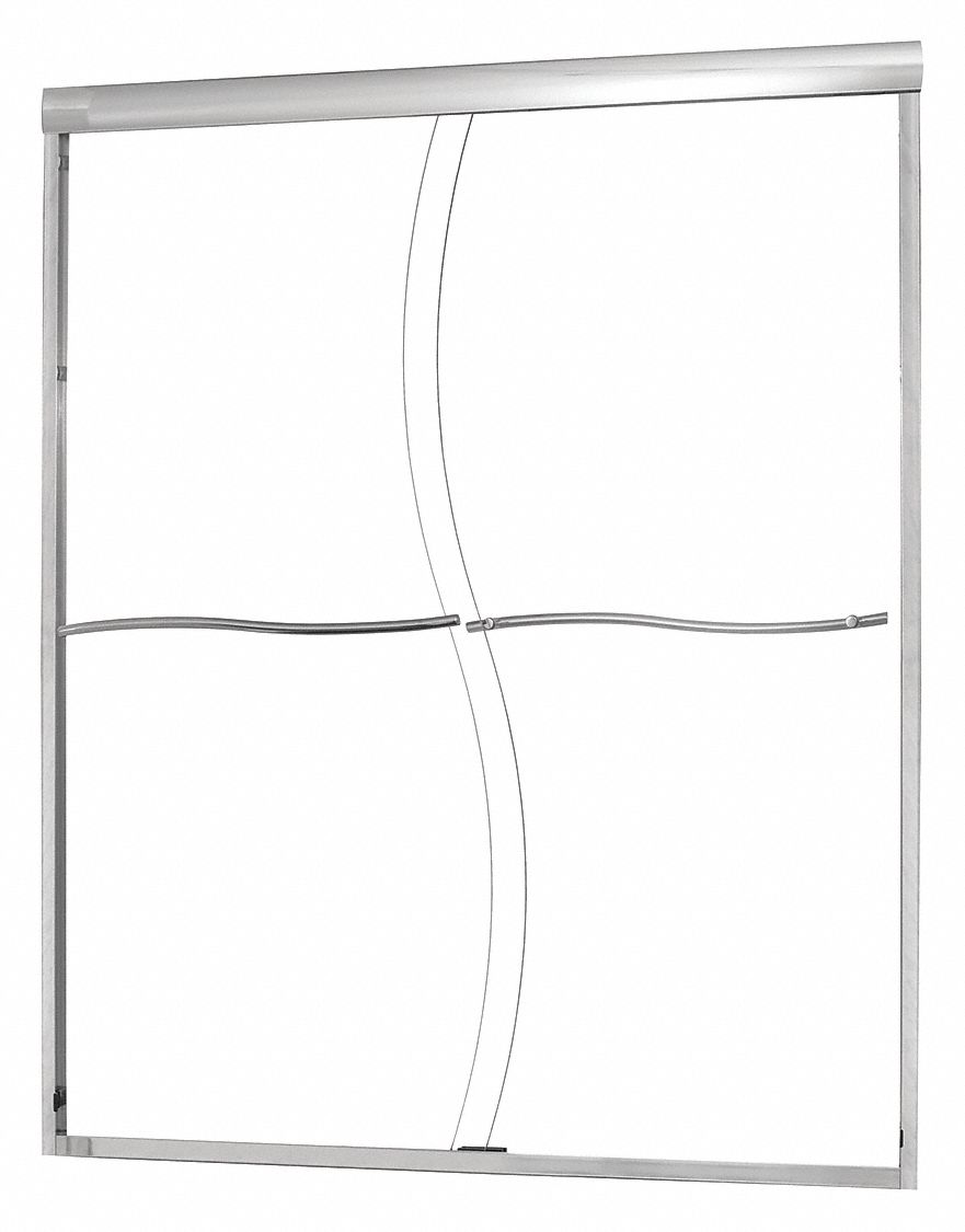 Shower Door Silver S-Cut Slid 72 in MPN:MRSS4672-CS-SV