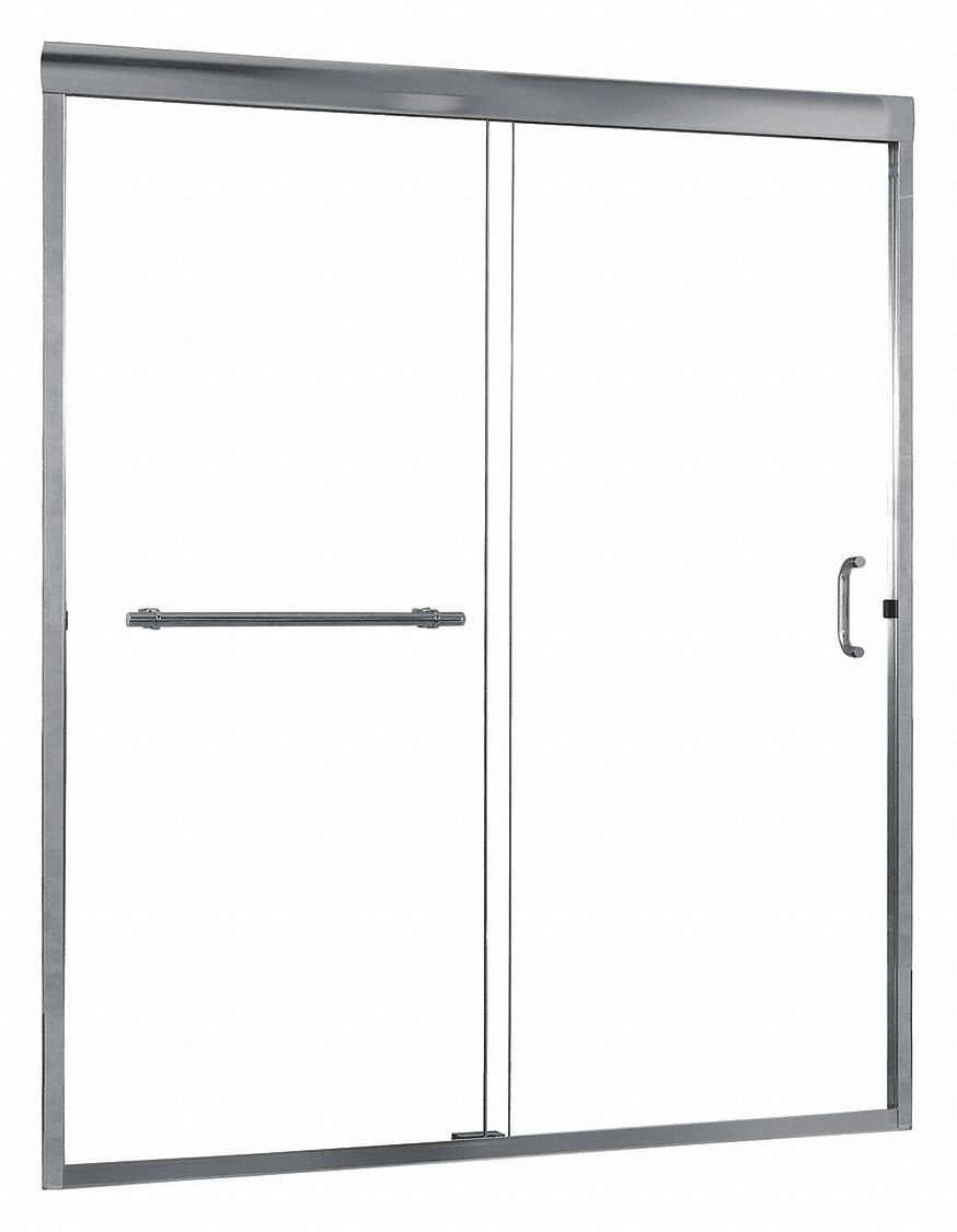 Shower Door Silver Double Slider 76 in MRSS6076-CL-SV