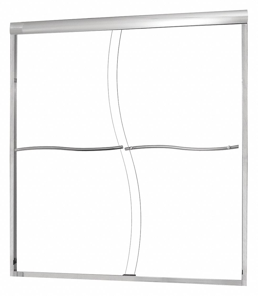 Tub Door Silver S-Cut Slid 60 in MPN:MRST6060-CS-SV