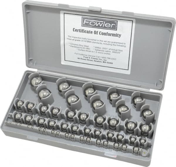 1/8 to 1 Inch Diameter, Chrome Steel, Gage Ball Set MPN:52-438-766-0