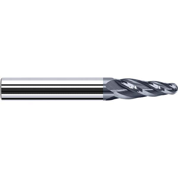 Tapered End Mill: 4 Flutes, Solid Carbide, Tapered End MPN:P8530391