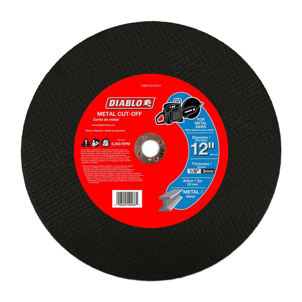 Cutoff Wheels, Wheel Diameter (Inch): 12 , Wheel Thickness (Inch): 1/8 , Hole Size: 20.00 , Abrasive Material: Aluminum Oxide , Reinforced: Reinforced  MPN:DBD120125G01F