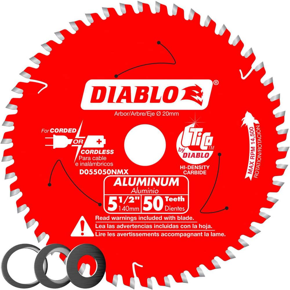 Wet & Dry-Cut Saw Blades, Blade Diameter (Inch): 5-1/2 , Blade Material: Carbide-Tipped , Blade Thickness (Decimal Inch): 0.0610 , Number of Teeth: 50  MPN:D055050NMX