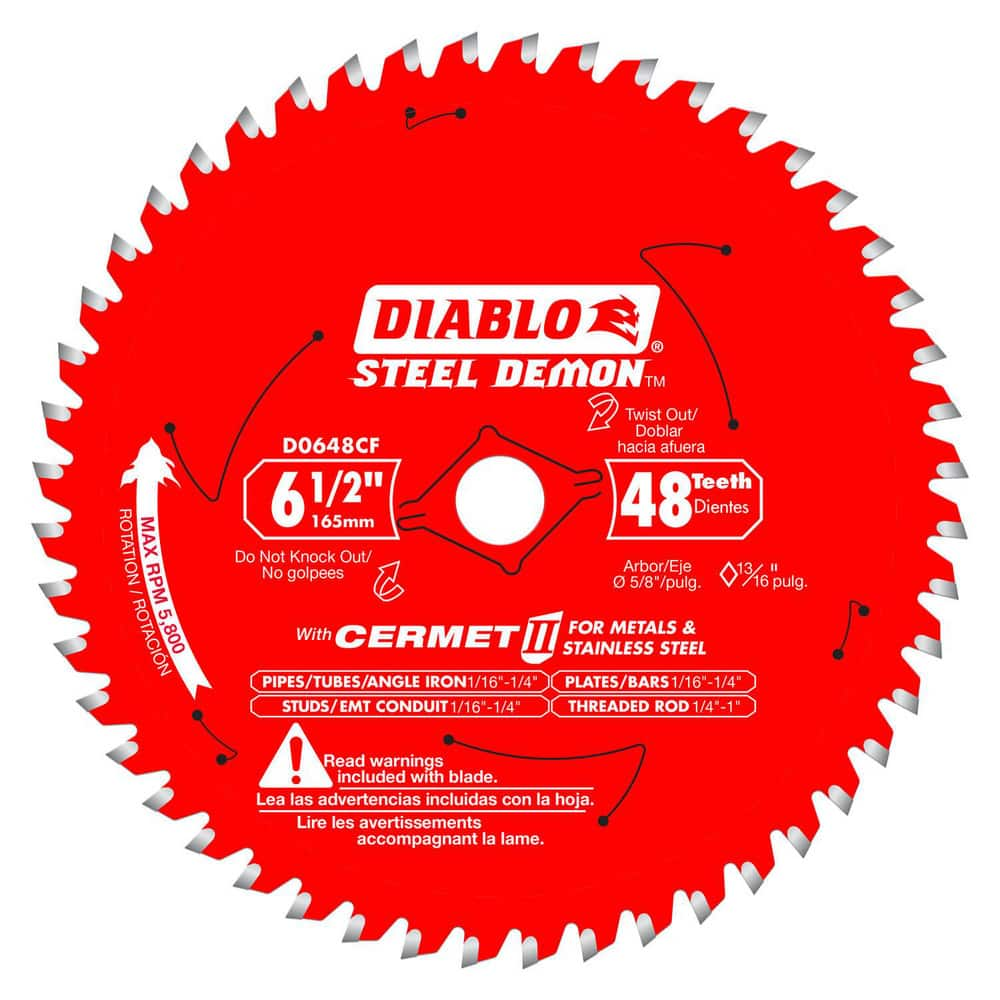 Wet & Dry-Cut Saw Blades, Blade Diameter (Inch): 6-1/2 , Blade Material: Carbide-Tipped , Blade Thickness (Decimal Inch): 0.0610  MPN:D0648CFX