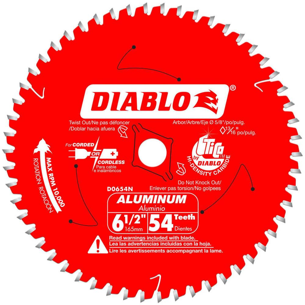 Wet & Dry-Cut Saw Blades, Blade Diameter (Inch): 6-1/2 , Blade Material: Carbide-Tipped , Blade Thickness (Decimal Inch): 0.0830  MPN:D0654NA