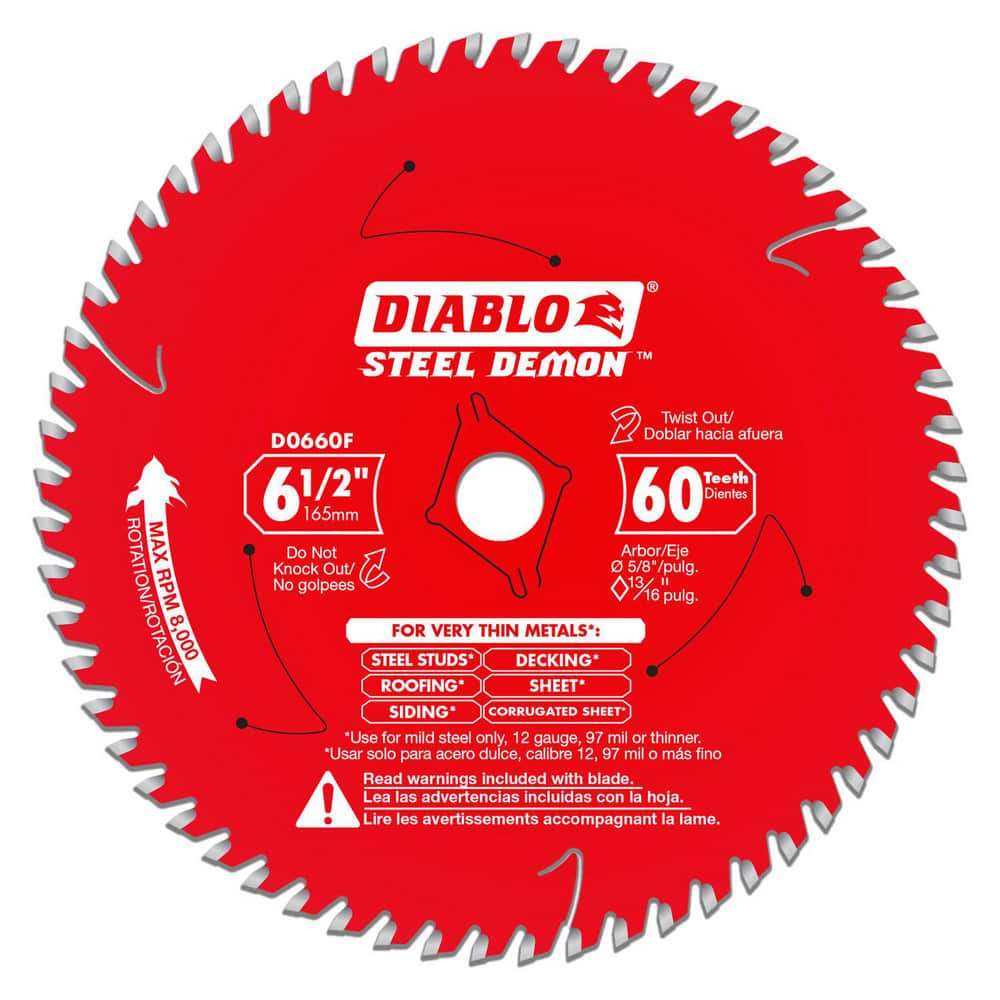 Wet & Dry-Cut Saw Blades, Blade Diameter (Inch): 6-1/2 , Blade Material: Carbide-Tipped , Blade Thickness (Decimal Inch): 0.0610  MPN:D0660F