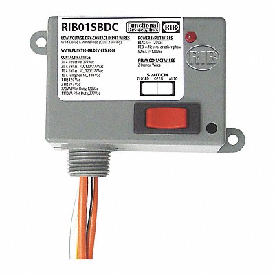 Enclosed Relay 20A SPST Override MPN:RIB01SBDC