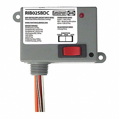 Enclosed Relay 20A SPST Override MPN:RIB02SBDC