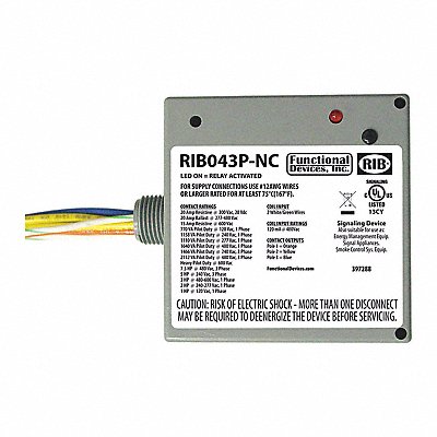 Enclosd Relay 20A 3PST-N/C w/480VAC Coil MPN:RIB043P-NC