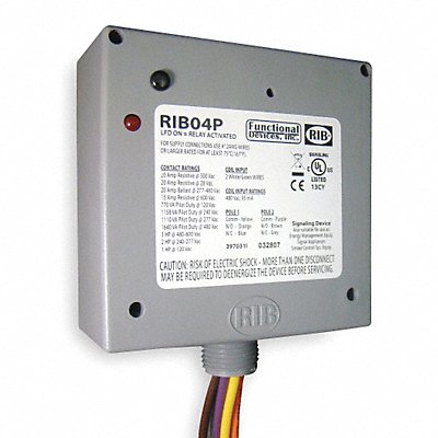 Prewired Relay 480VAC 20A DPDT MPN:RIB04P