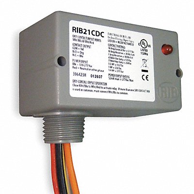 Prewired Relay 120-277VAC 10A SPDT MPN:RIB21CDC